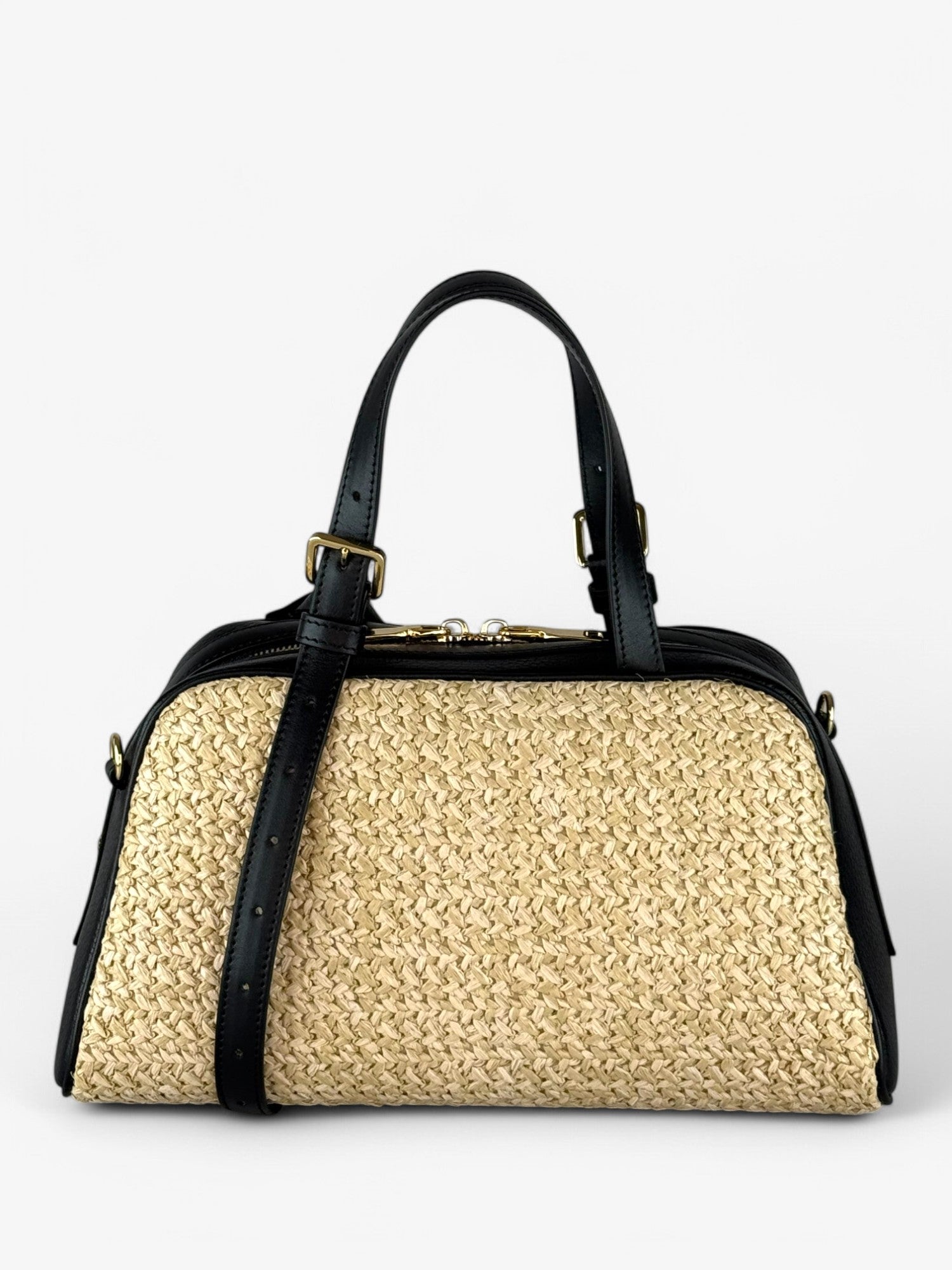 Jaqueline M Rafia Black Bag