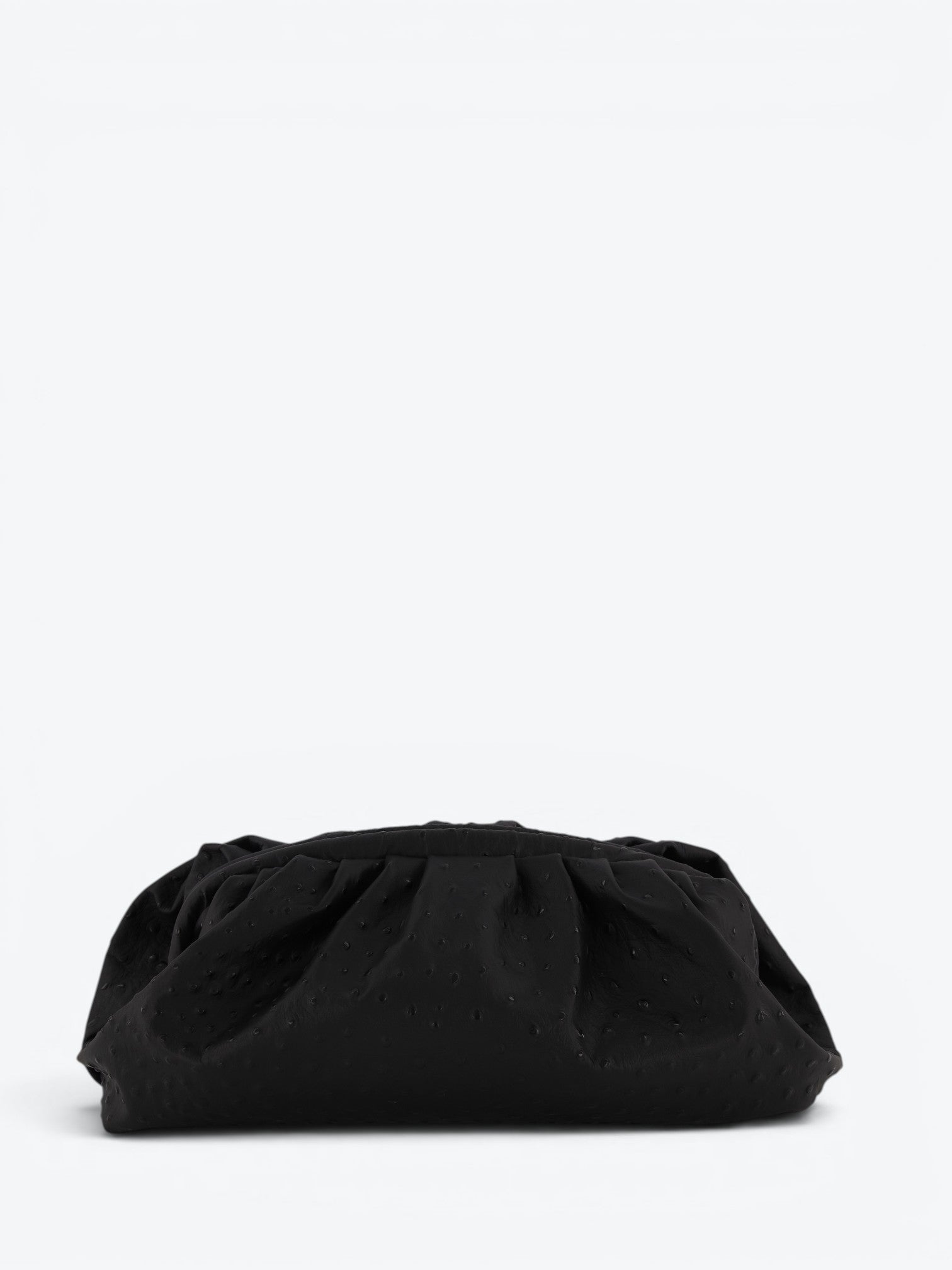 Eva L Ostrich Black Clutch