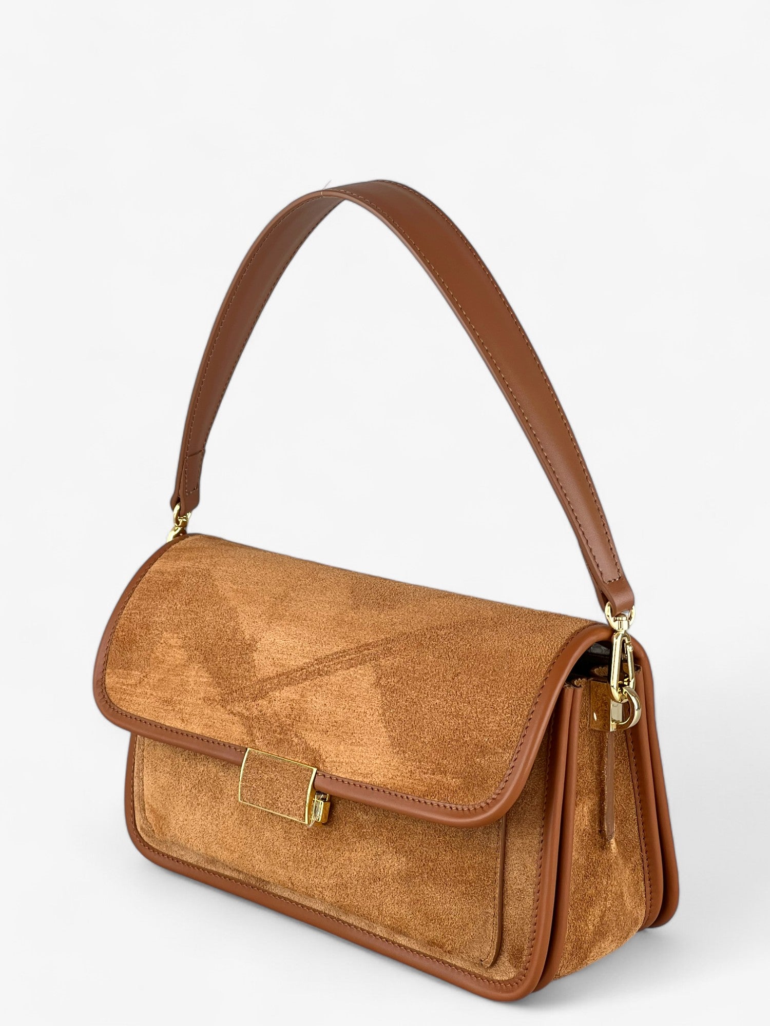 Borsa Baguette Cognac Velour