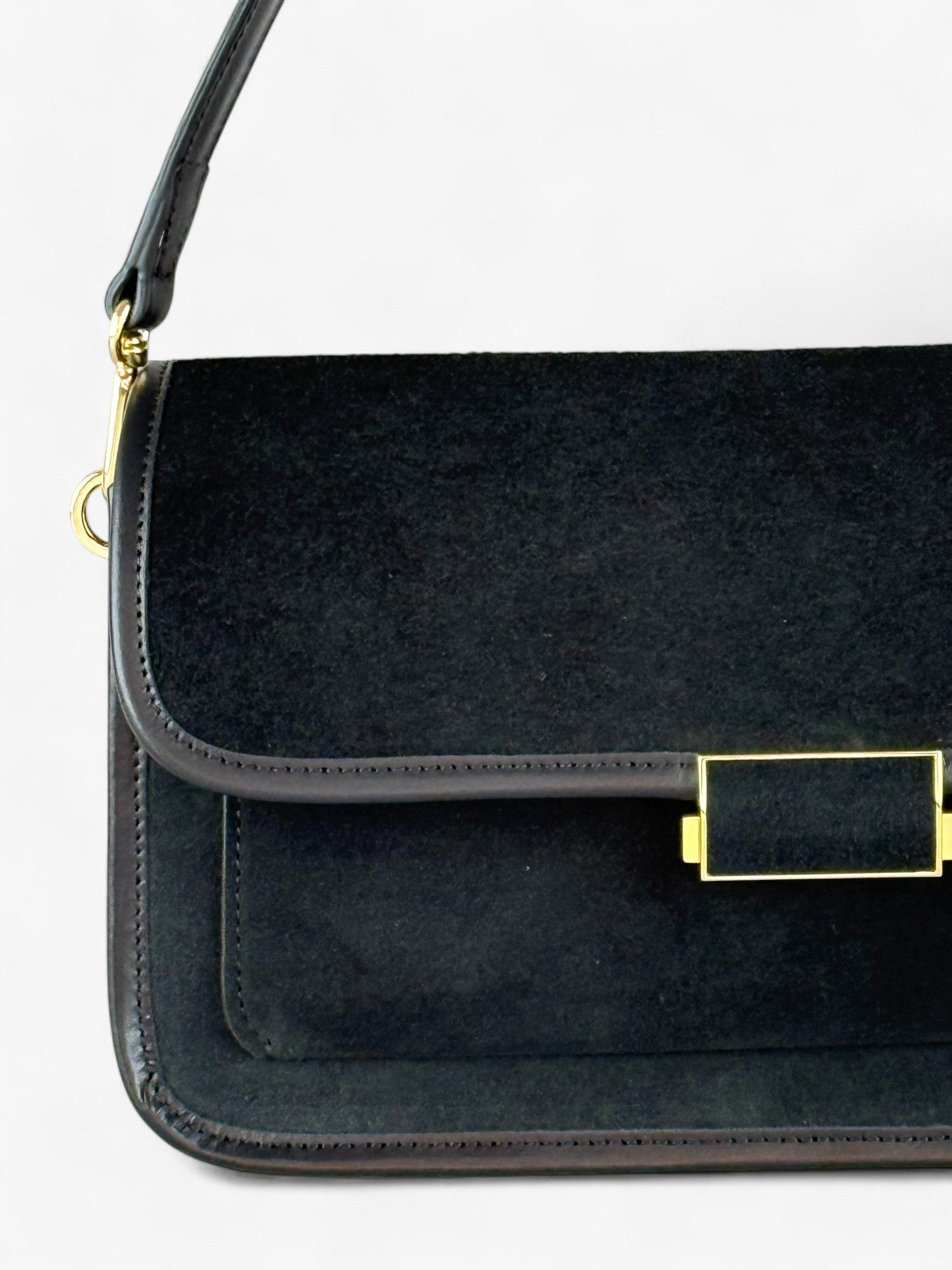 Baguette Black Velour Bag