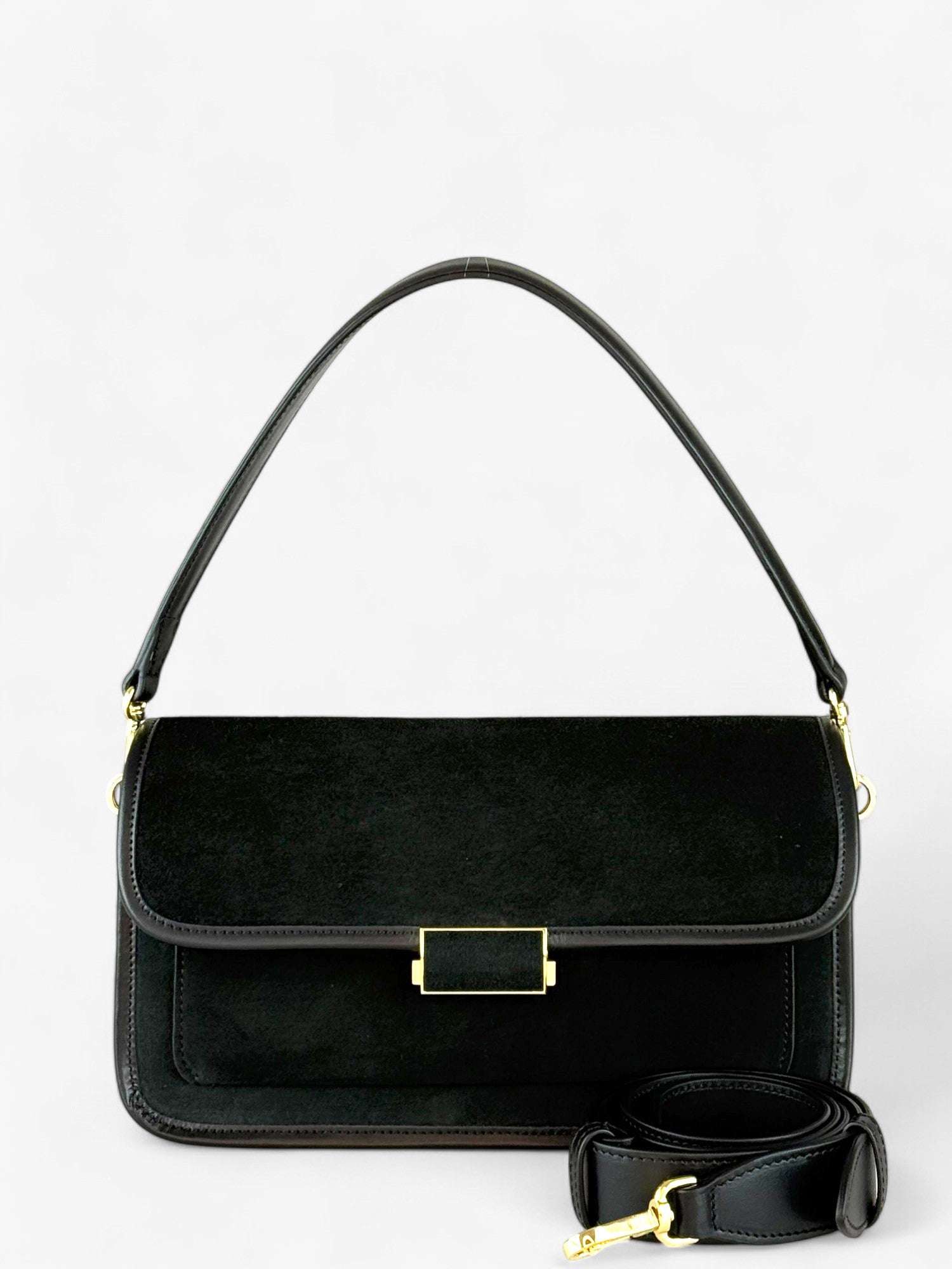 Baguette Black Velour Bag