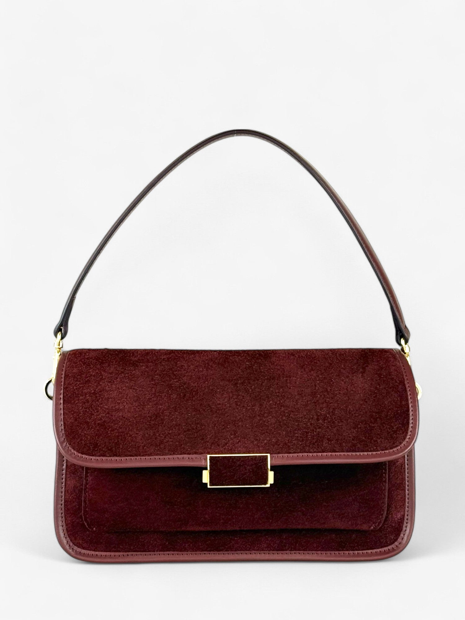 Baguette Bordeaux Velour Bag