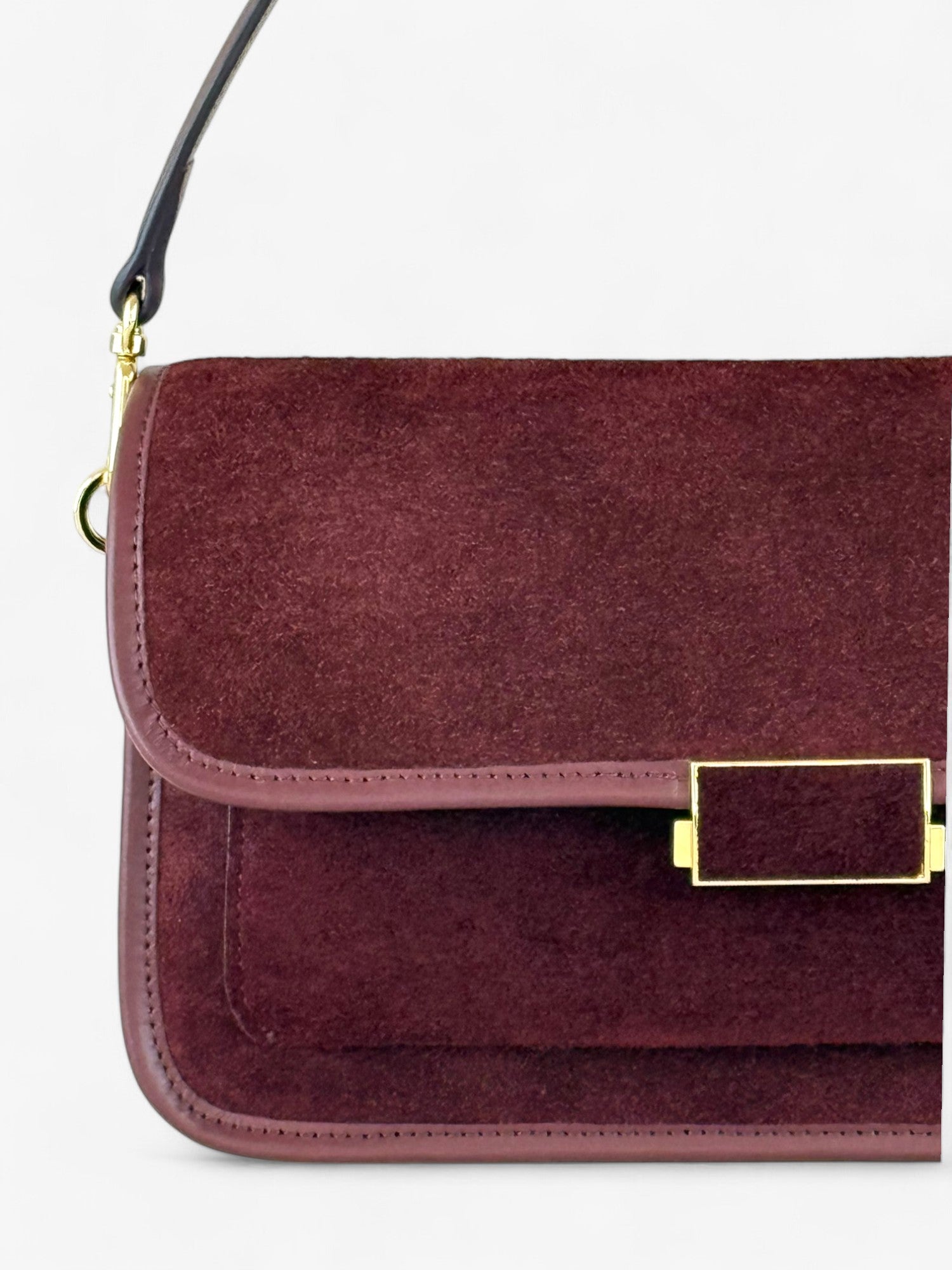 Baguette Bordeaux Velour Bag