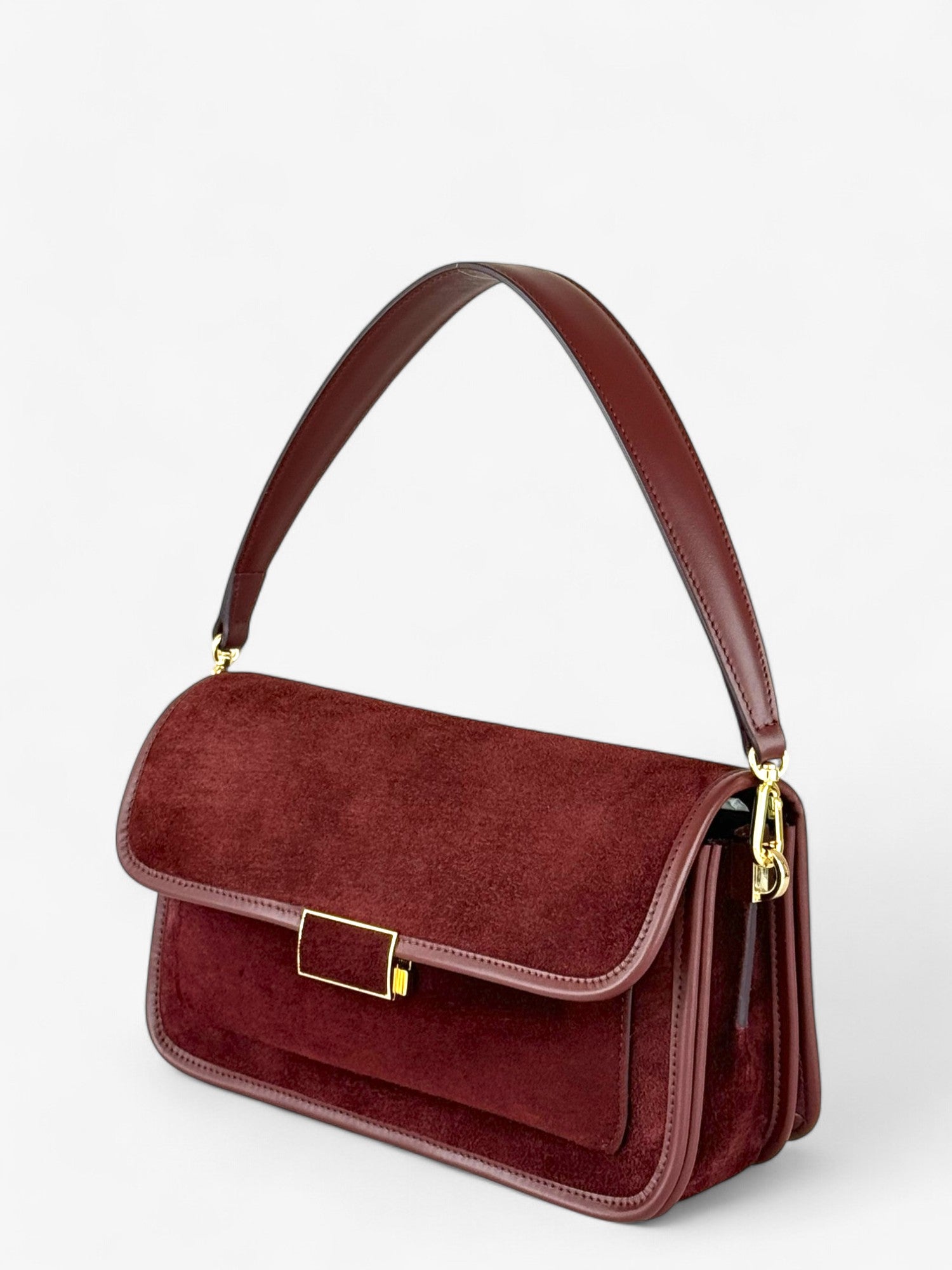 Baguette Bordeaux Velour Bag