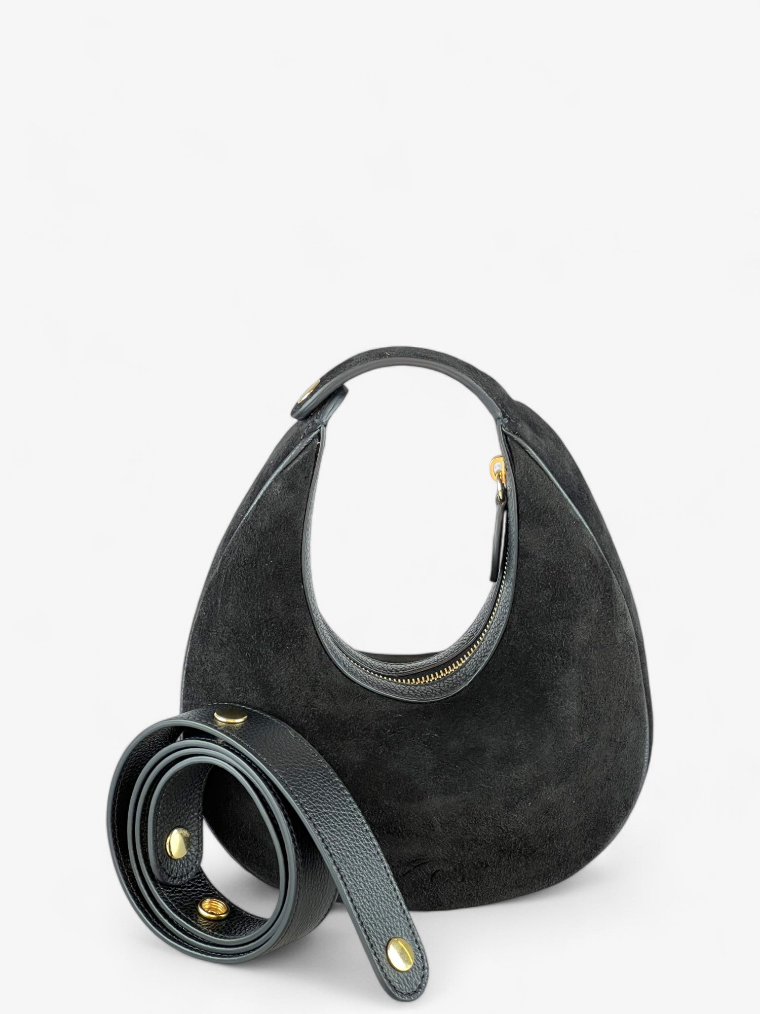 Paris M Velour Black Bag