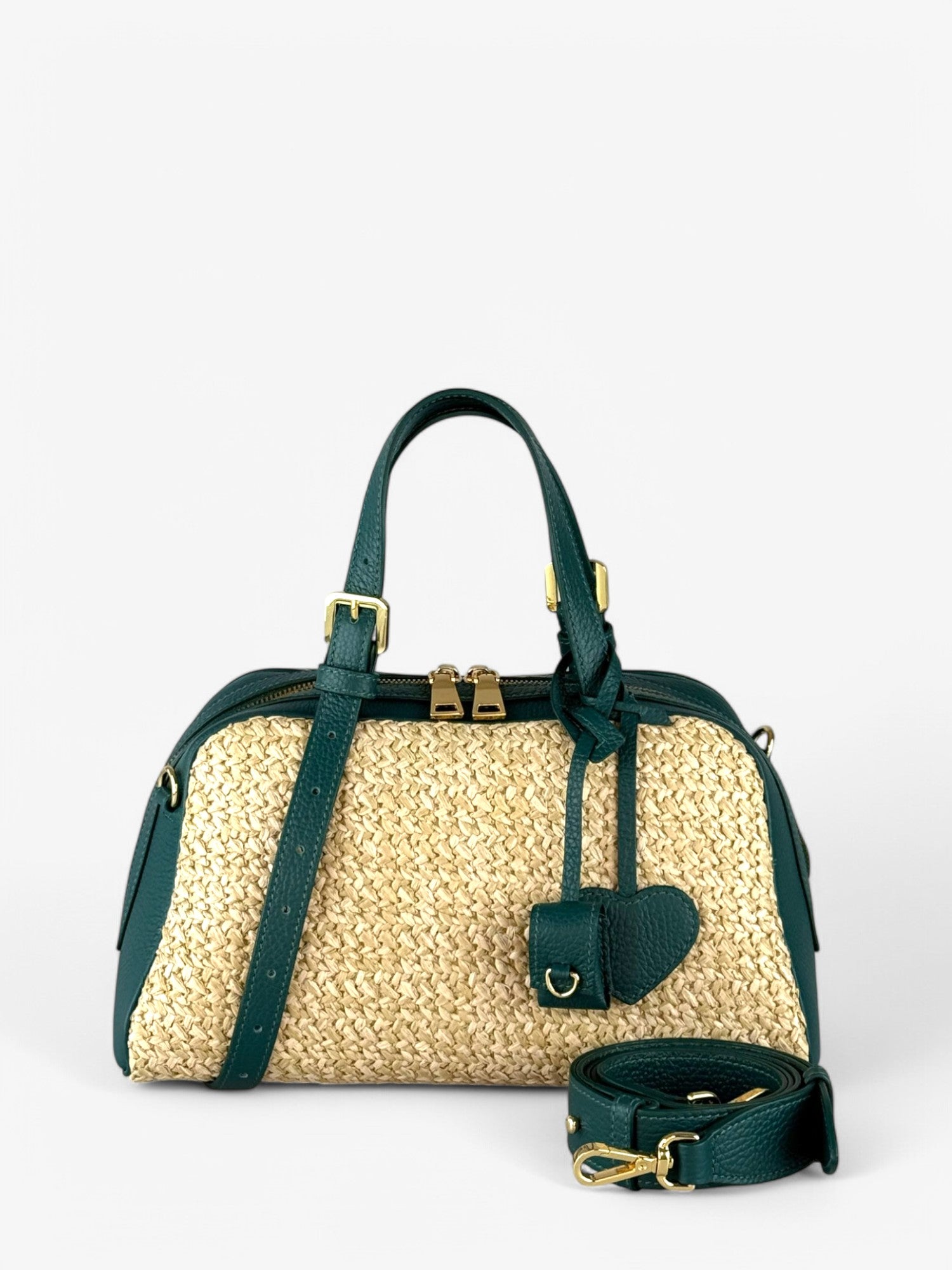 Jaqueline M Rafia Green Bag