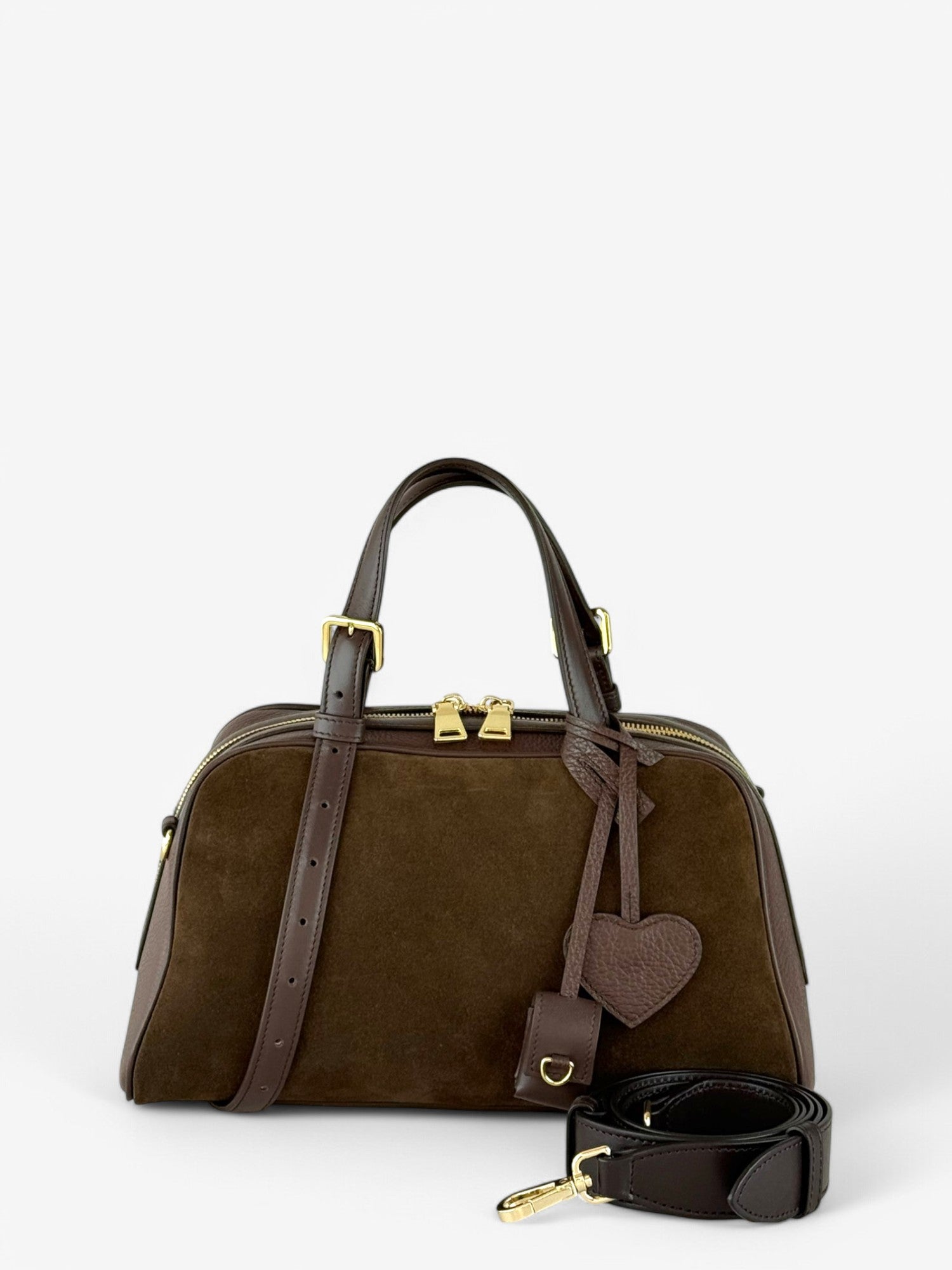 Jaqueline M Velour Ciocolate Bag