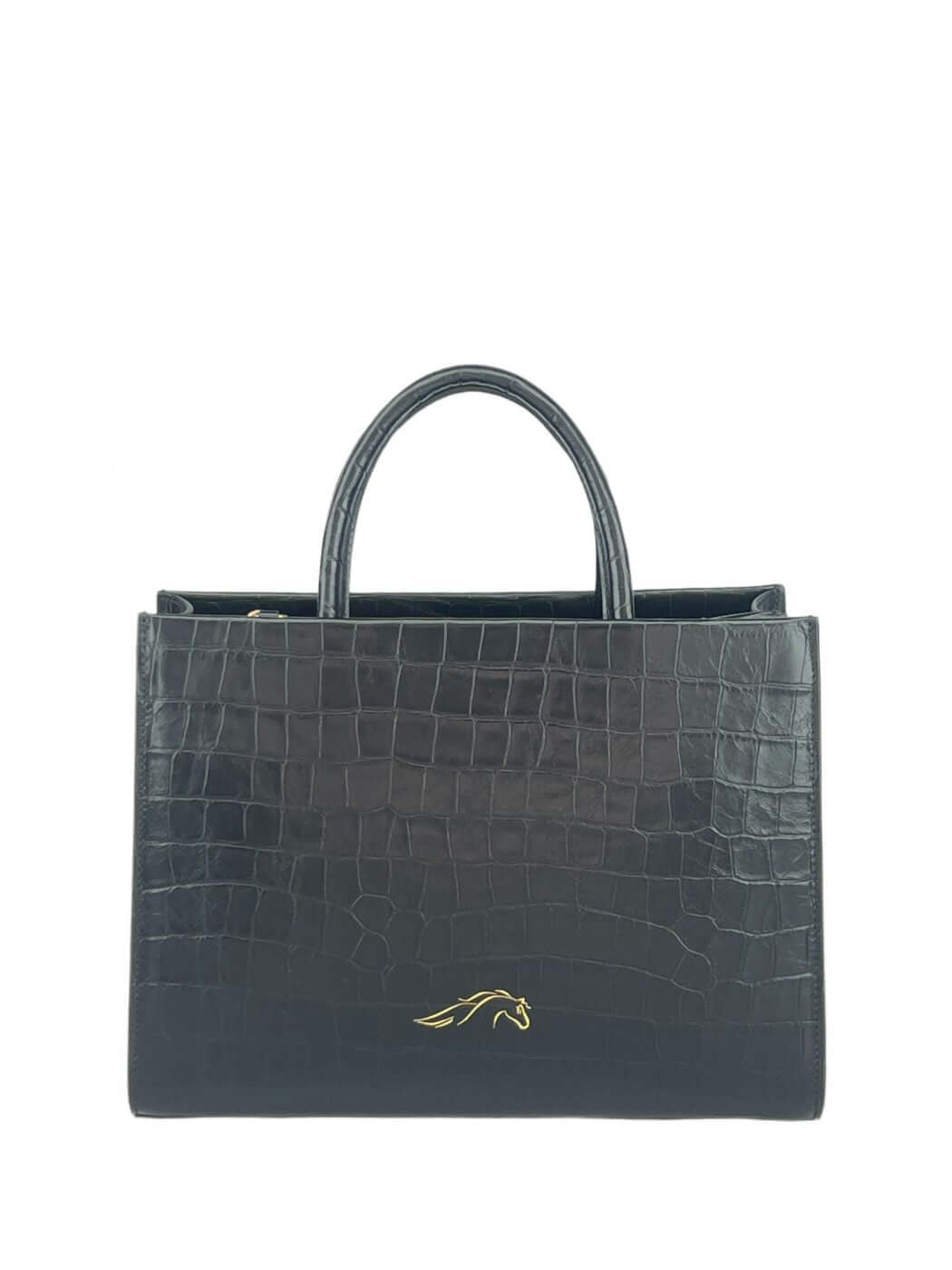 Geantă Ava M Croco Balck SS24 Materiale Exterior : Piele de vițel Interior : Căptușeală din material textil Mâner și Curea Mâner : Fix , din piele Curea : Lungă de umăr reglabilă și detașabilă Compartimentare Compartiment unic Compartiment central cu ferm