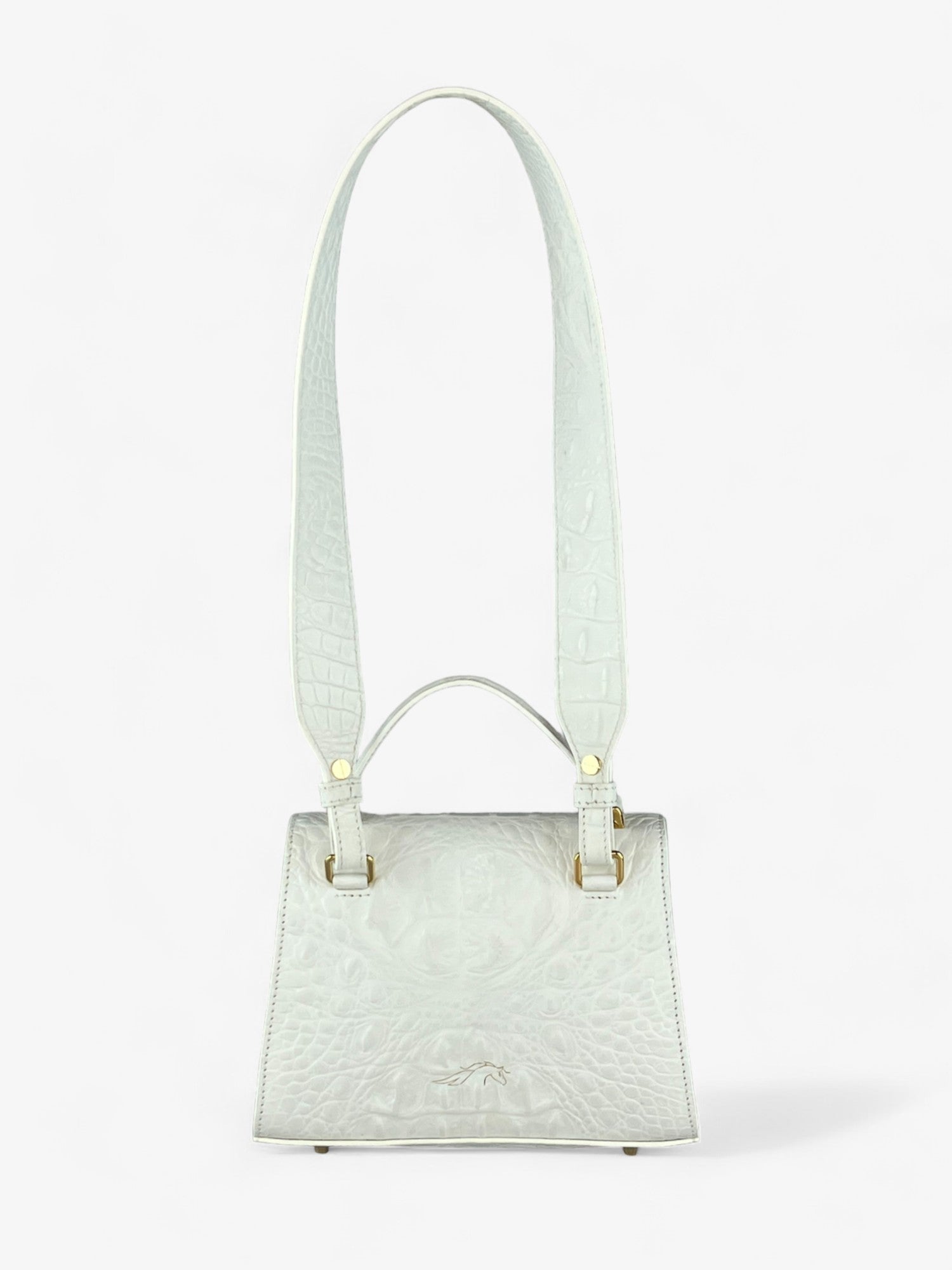 Borsa  Gloria S Croco White Limited Edition