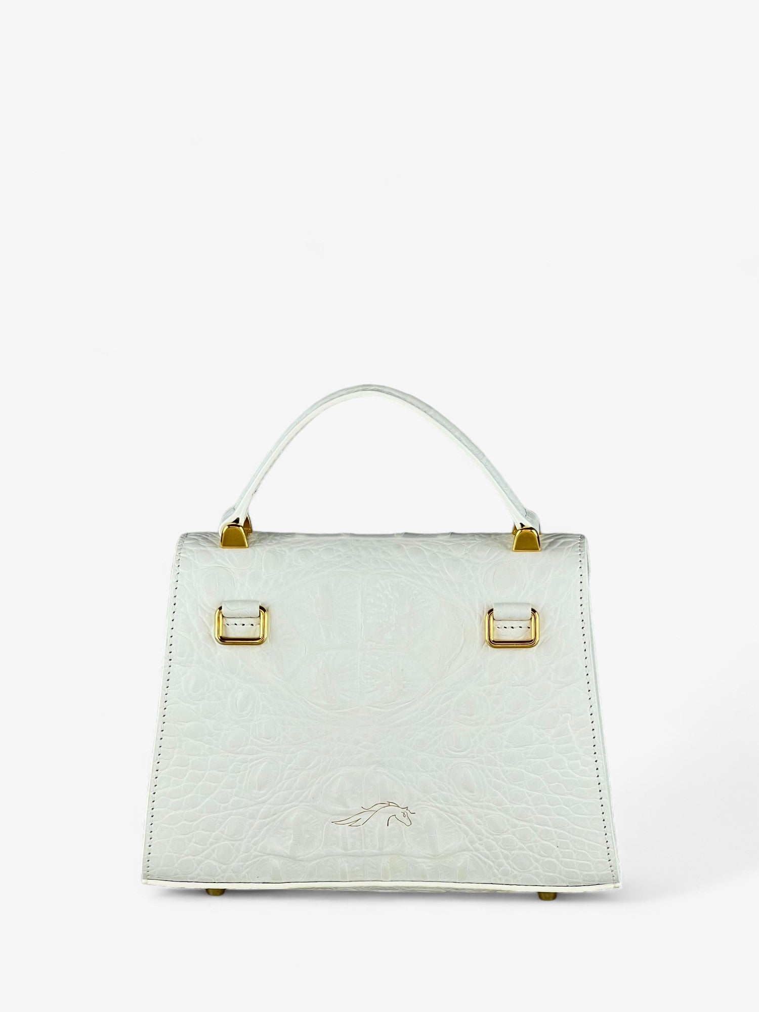 Borsa  Gloria S Croco White Limited Edition