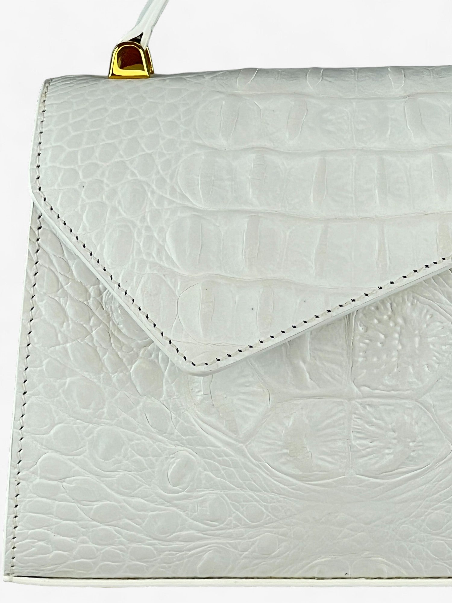 Borsa  Gloria S Croco White Limited Edition