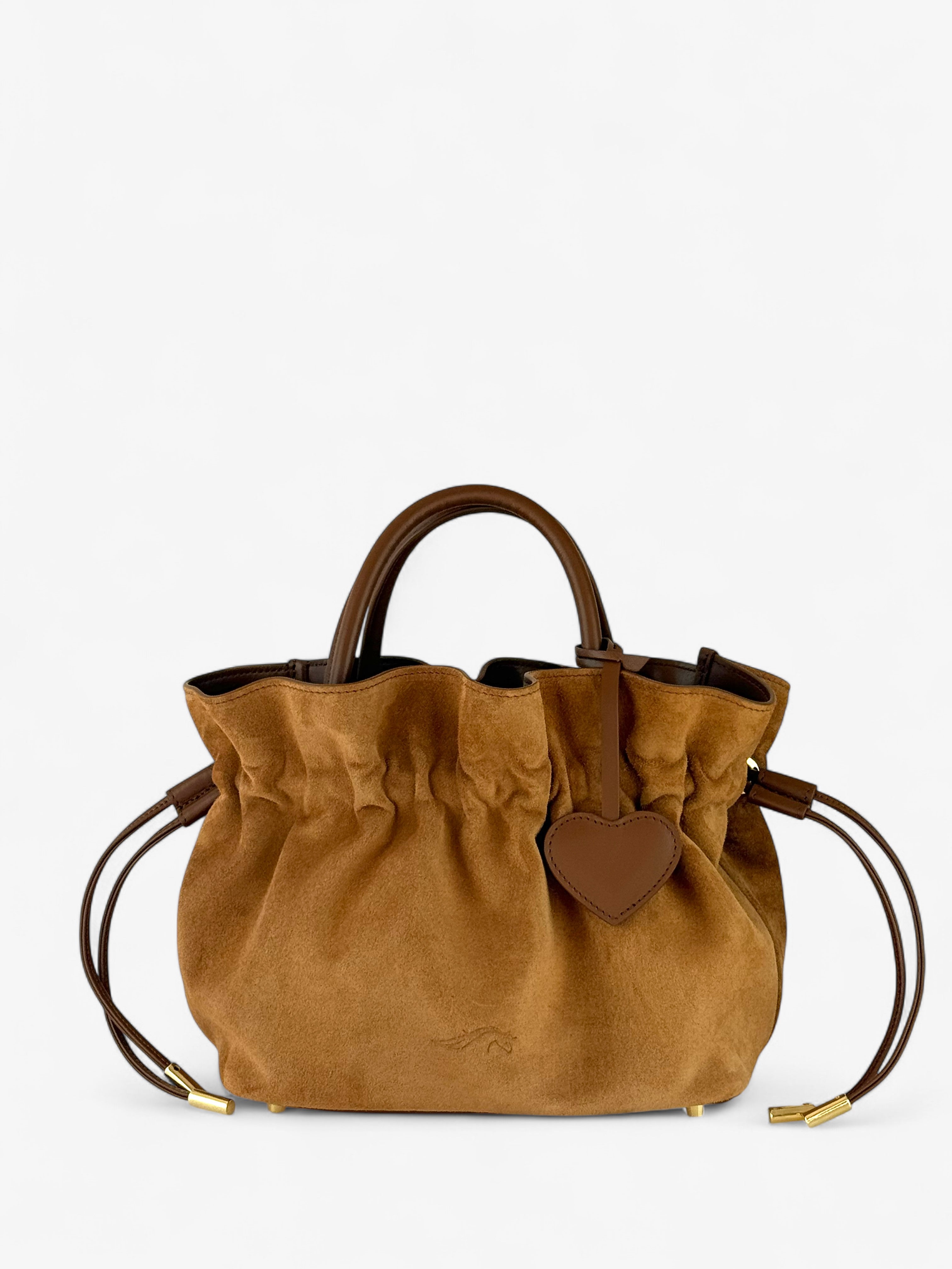 Borsa Noor S Velour Cognac