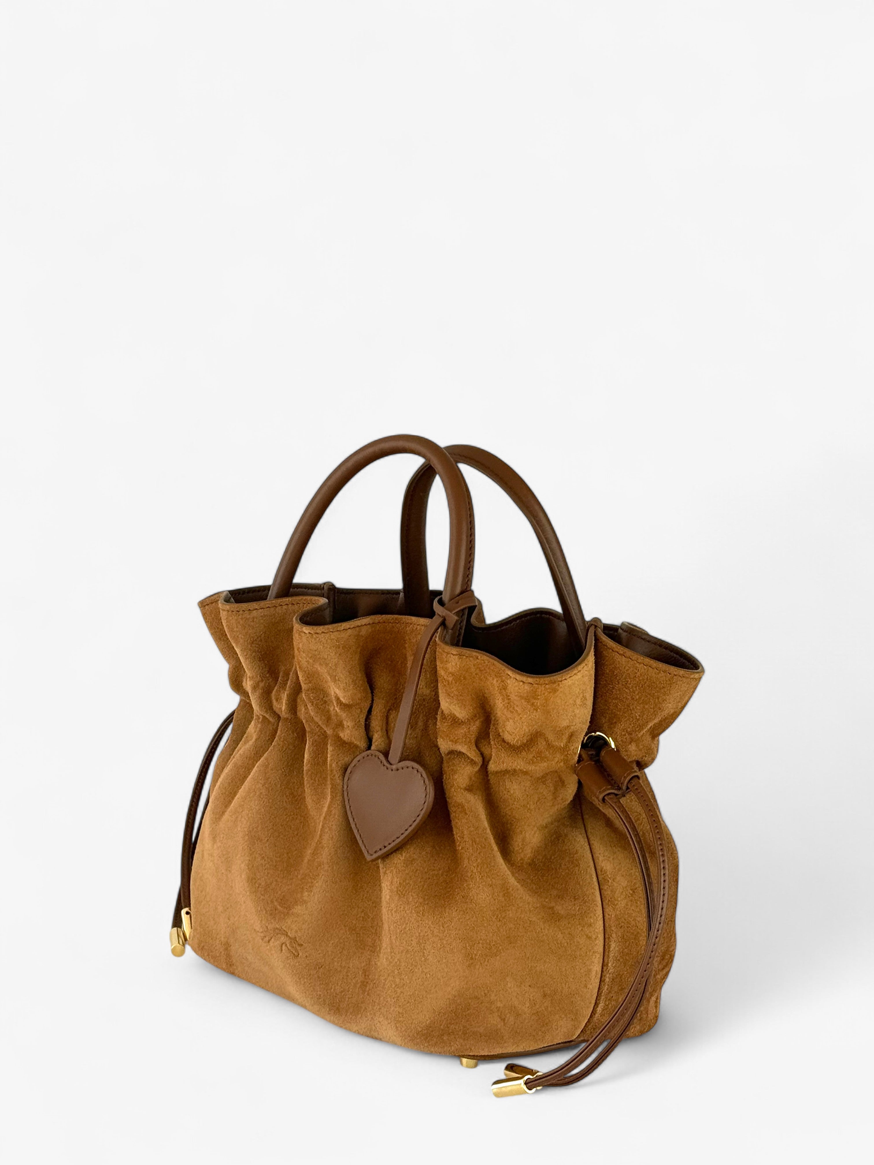 Borsa Noor S Velour Cognac