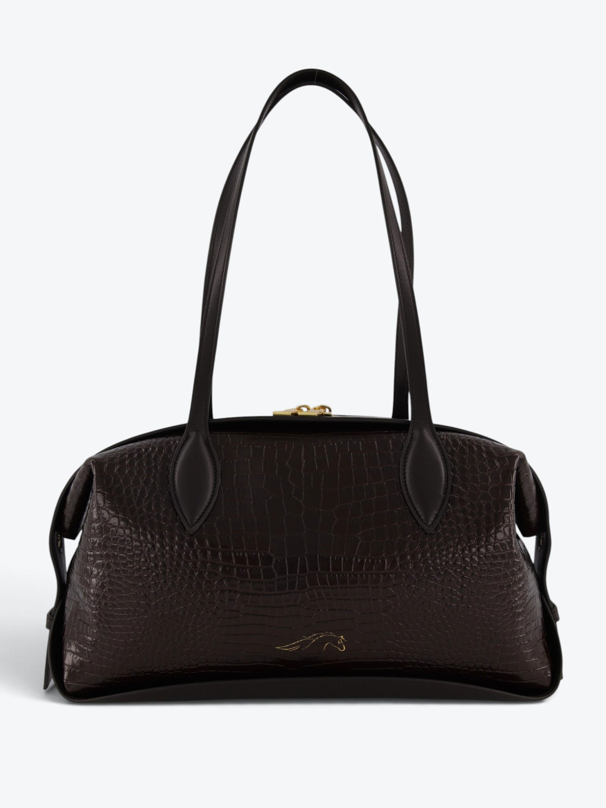 Geantă Row Dark Brown Croco