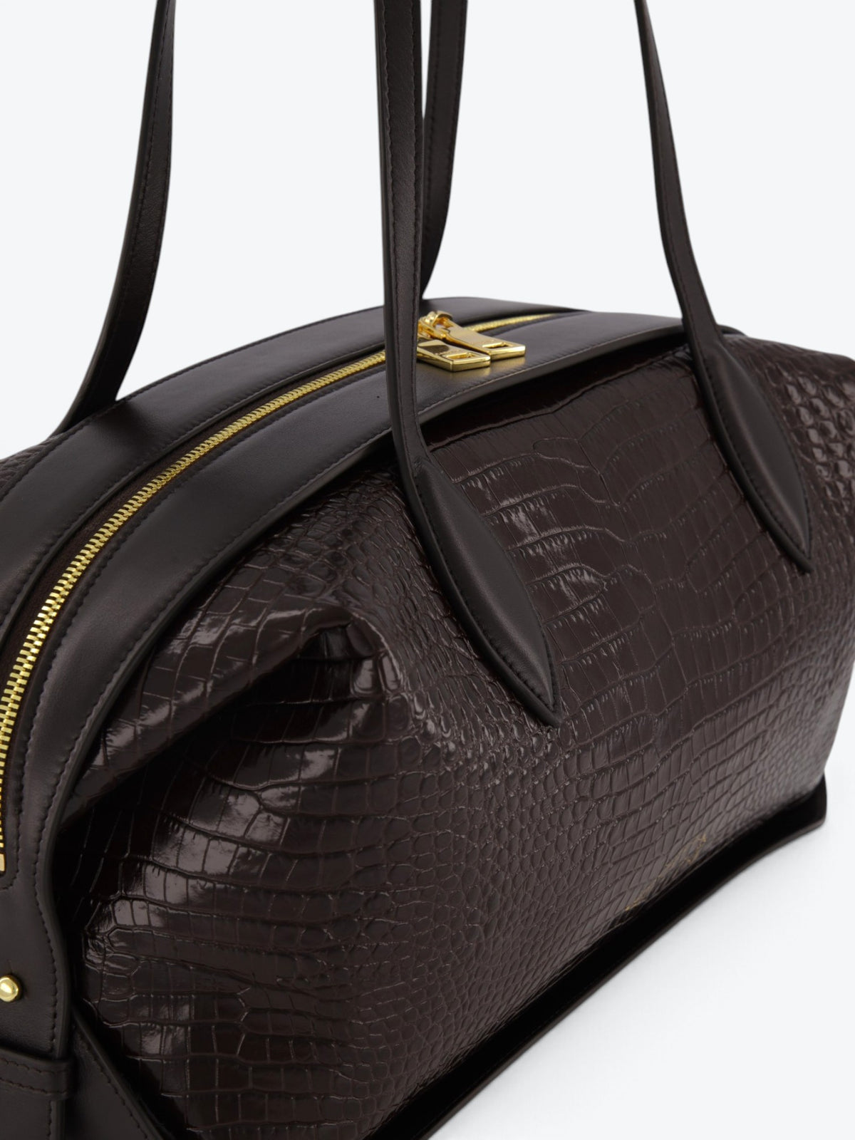 Geantă Row Dark Brown Croco