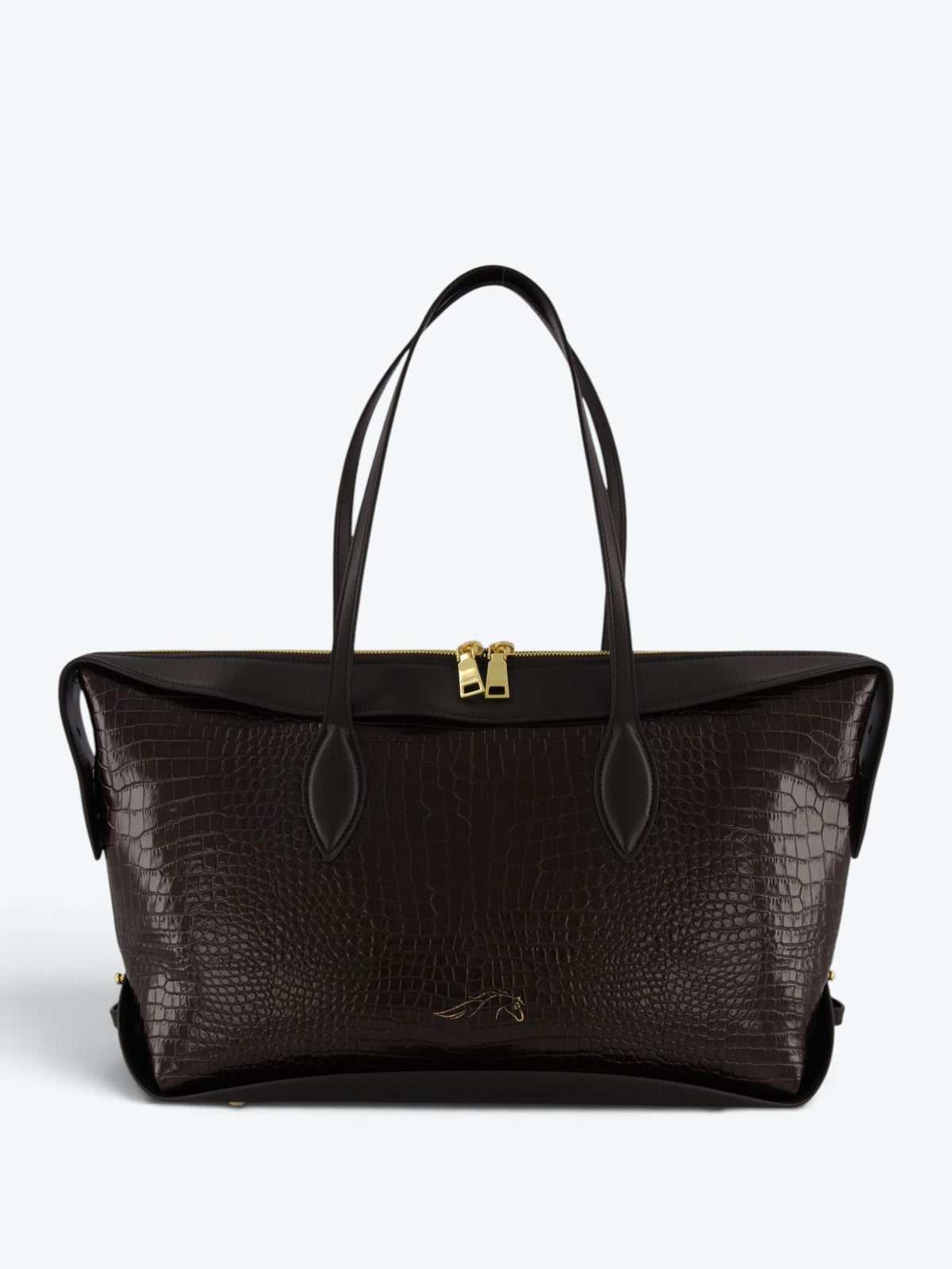 Geantă Row Dark Brown Croco