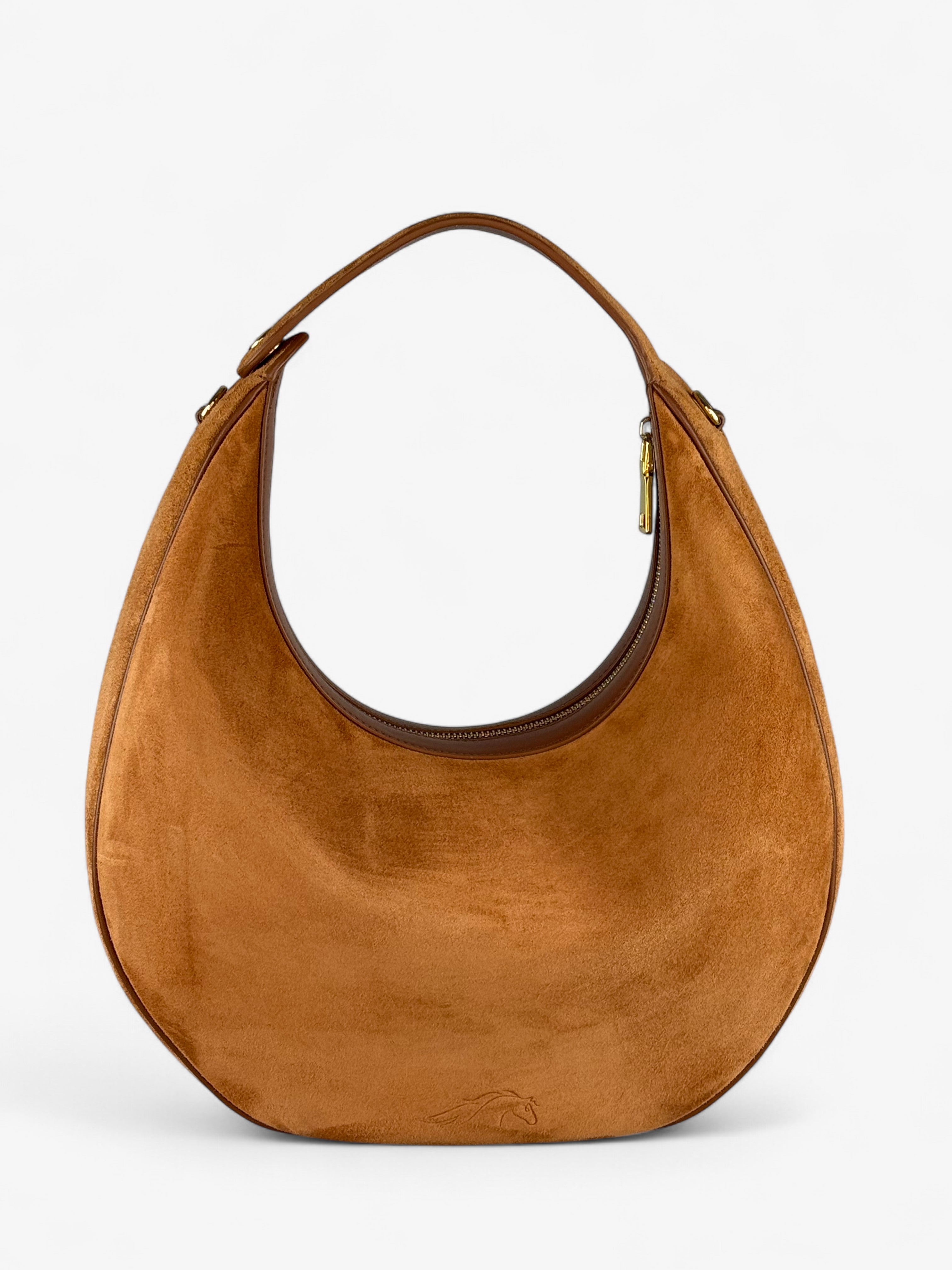 Geantă Paris L Velour Cognac