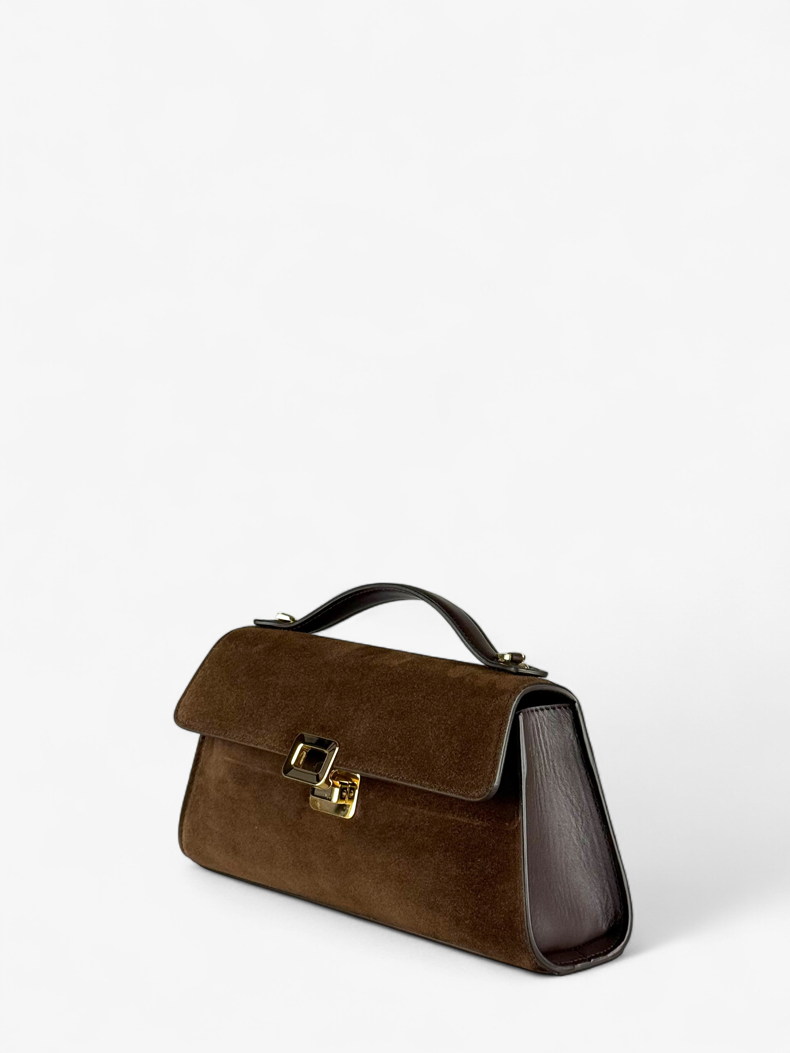 Theodora M Velour Ciocolate Bag