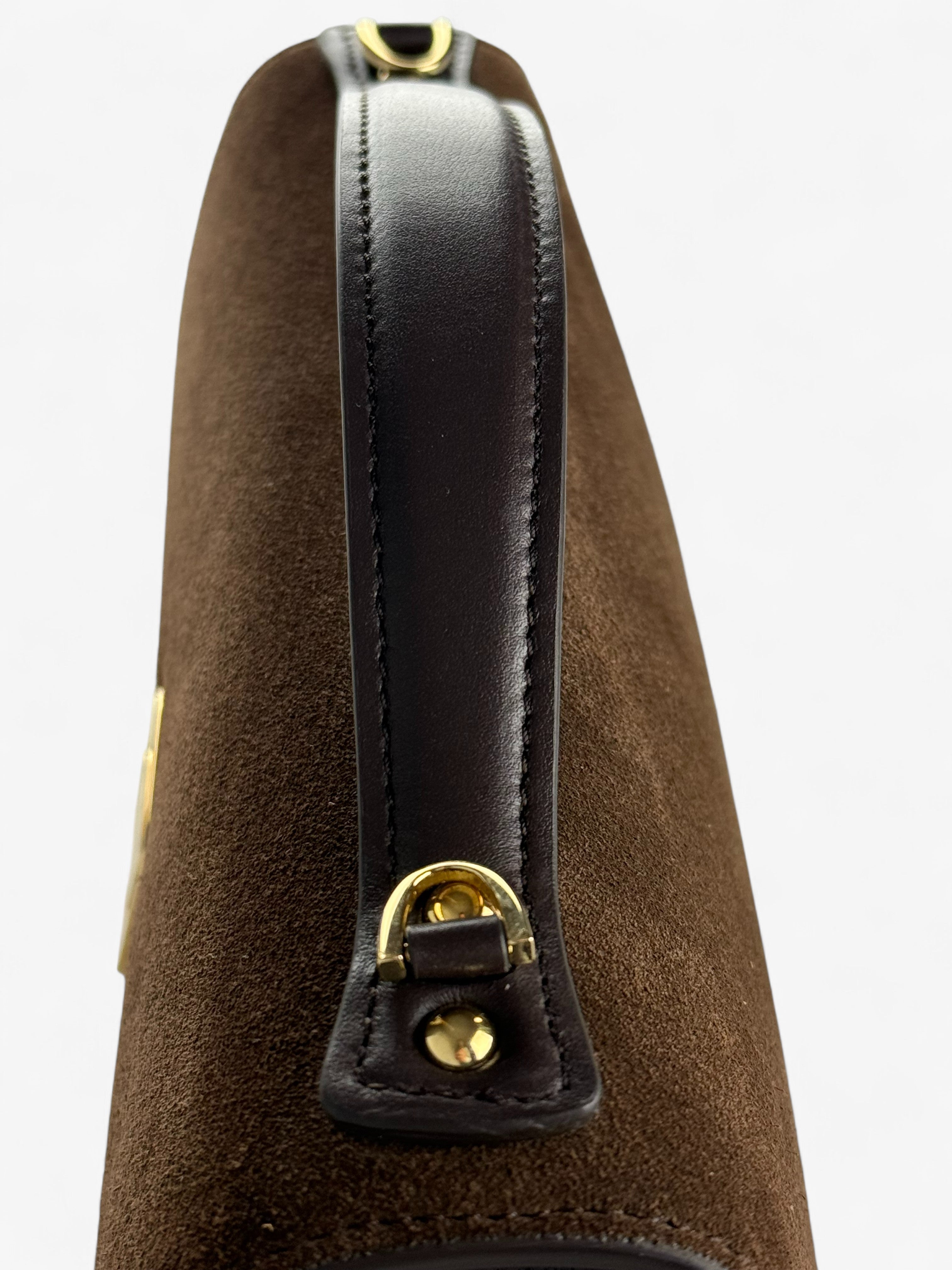 Theodora M Velour Ciocolate Bag